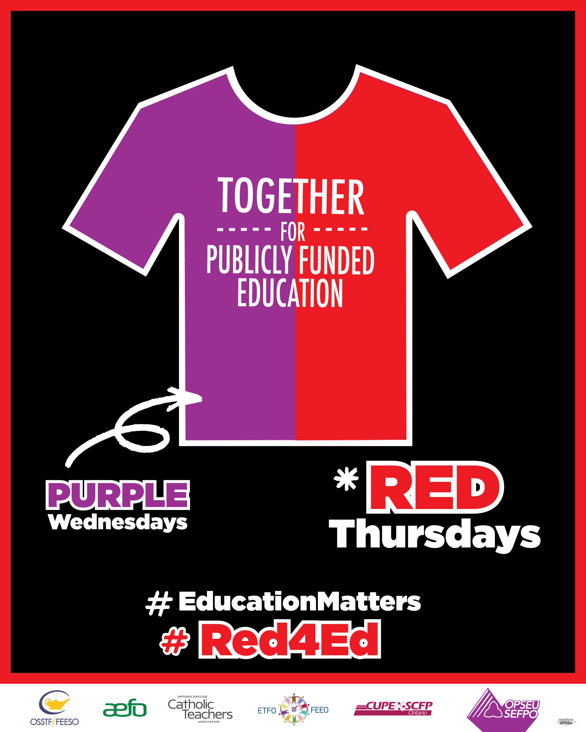 Education Workers: Wear Purple on Wednesdays and Red on Thursdays