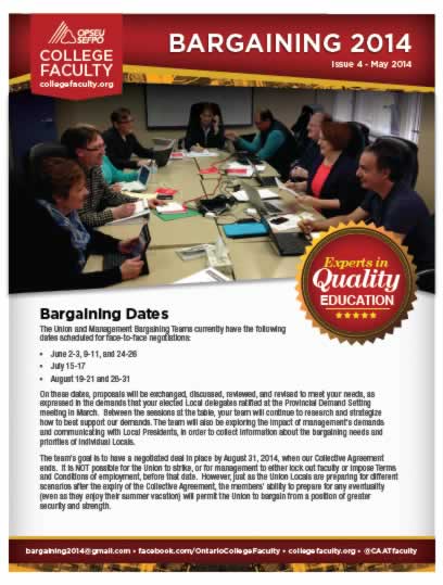 College Faculty Bargaining Bulletin 2014.