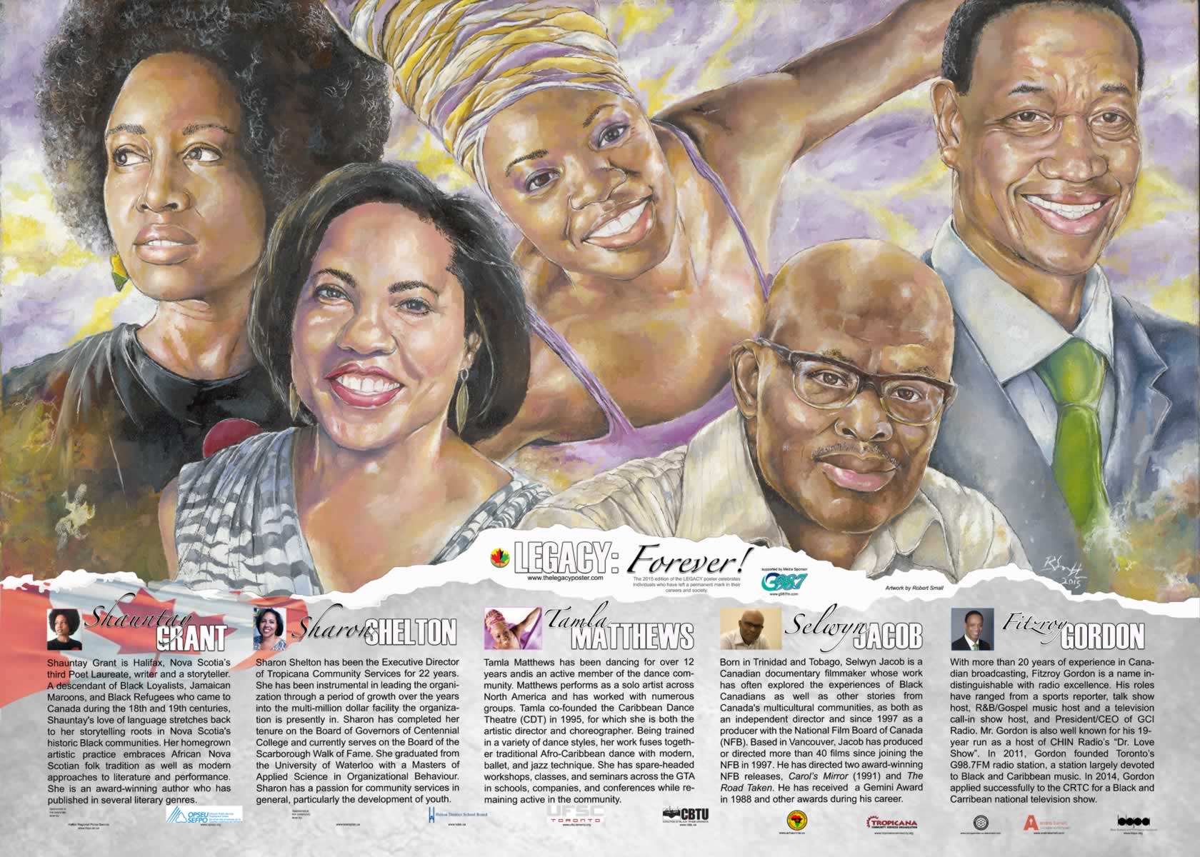Legacy: Forever poster for black history month. Illustrations of different black leaders in the community