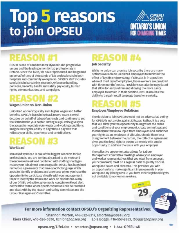 Top 5 reasons to join OPSEU