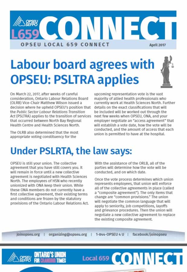 Connect: Newsletter for OPSEU Local 659