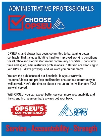 Administrative professionals choose OPSEU