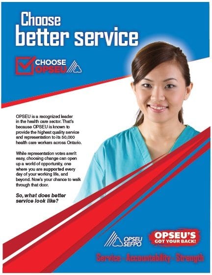Choose better service, choose OPSEU poster