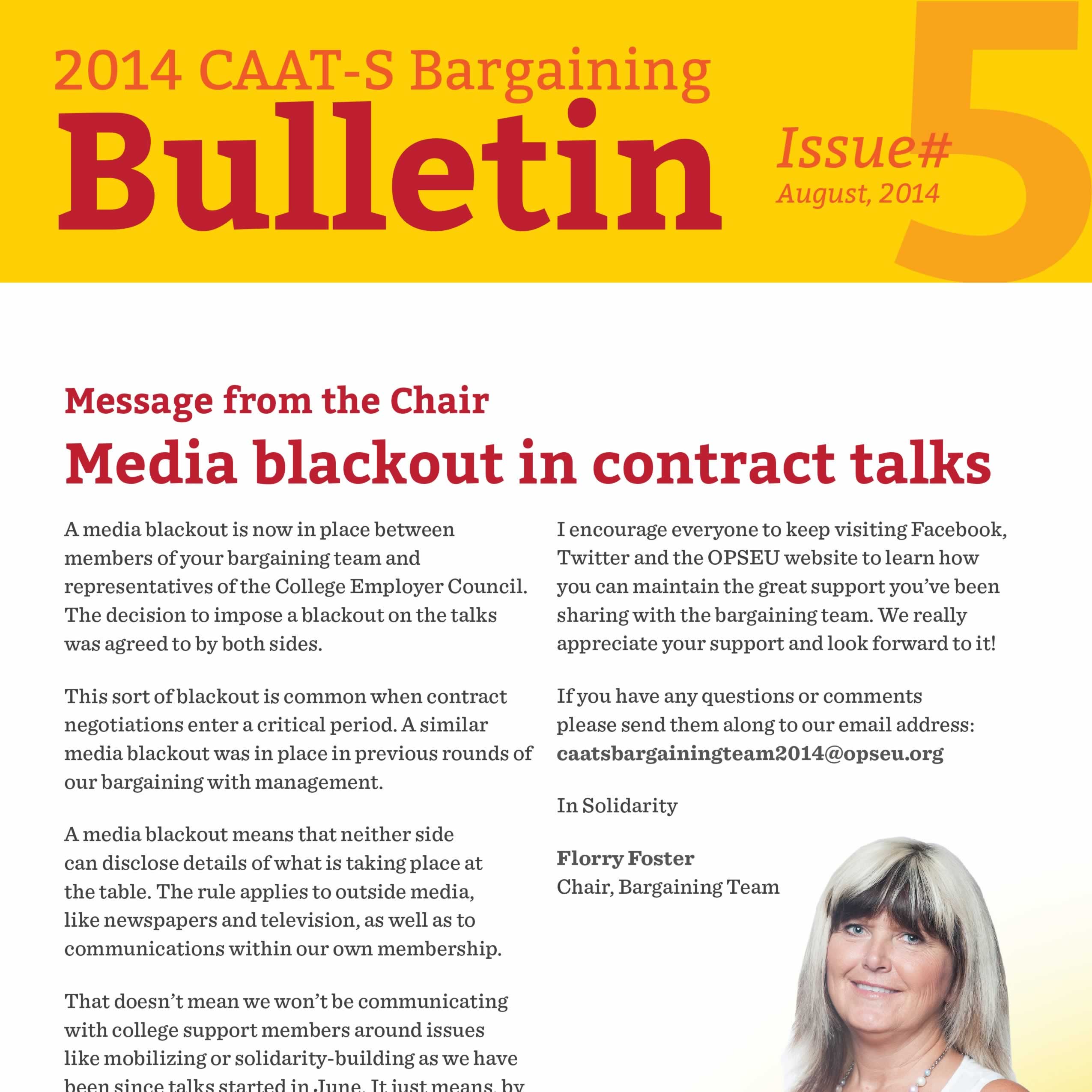 2014 CAAT-S Bargaining Bulletin Issue 5