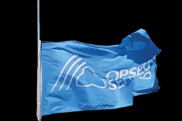 OPSEU SEFPO flag at half mast.