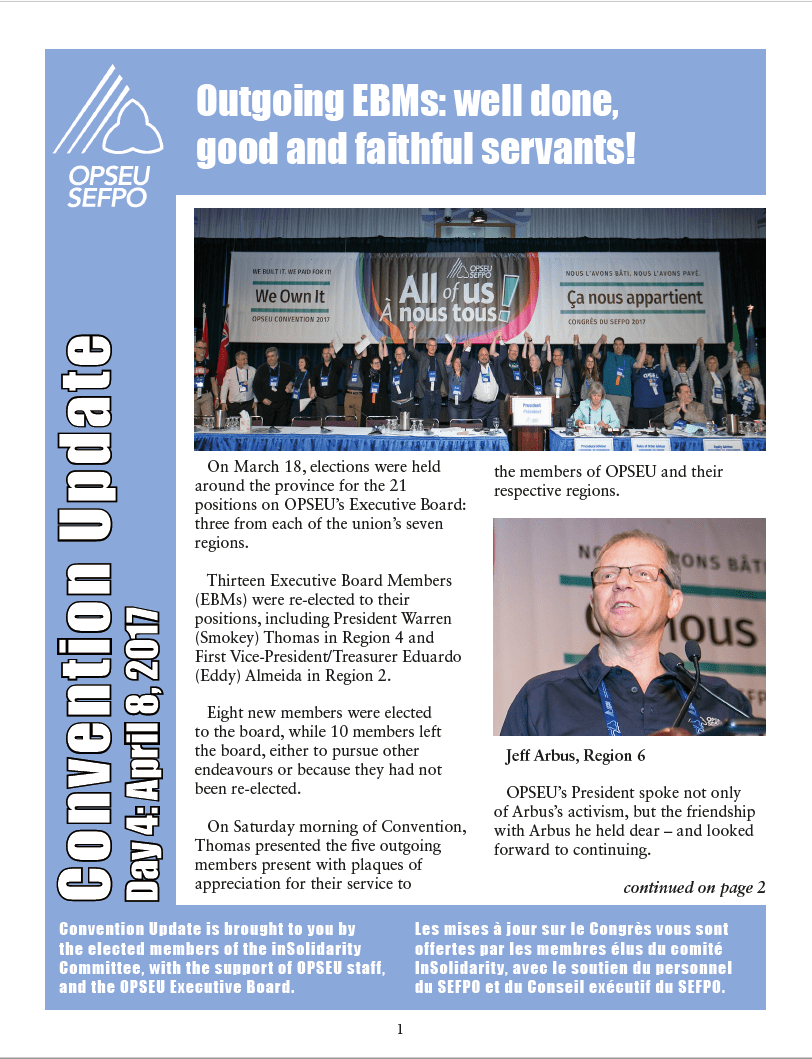 Cover of inSolidarity, Convention 2017, wrap-up edition