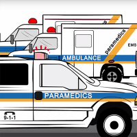 Illustration of ambulances