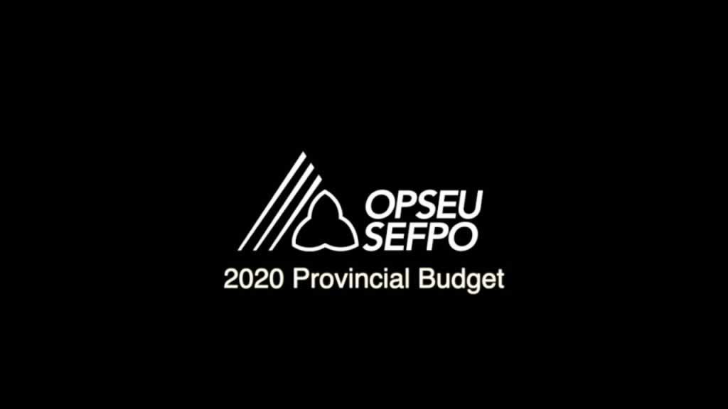 OPSEU SEFPO 2020 Provincial Budget