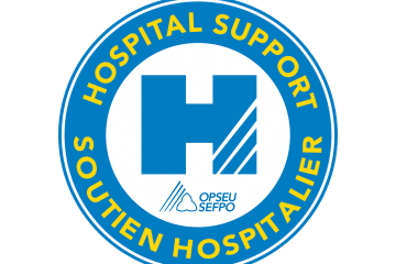 Circular logo with Hospital Support around the top, Soutien Hospitalier around the bottom