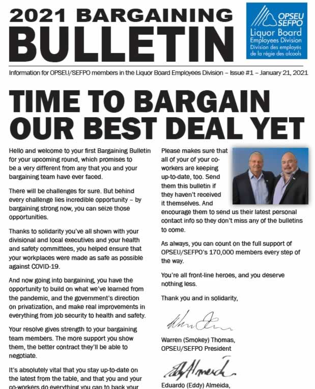 Time to bargain our best deal yet - 2021 LBED Bargaining Bulletin. Jan 2021