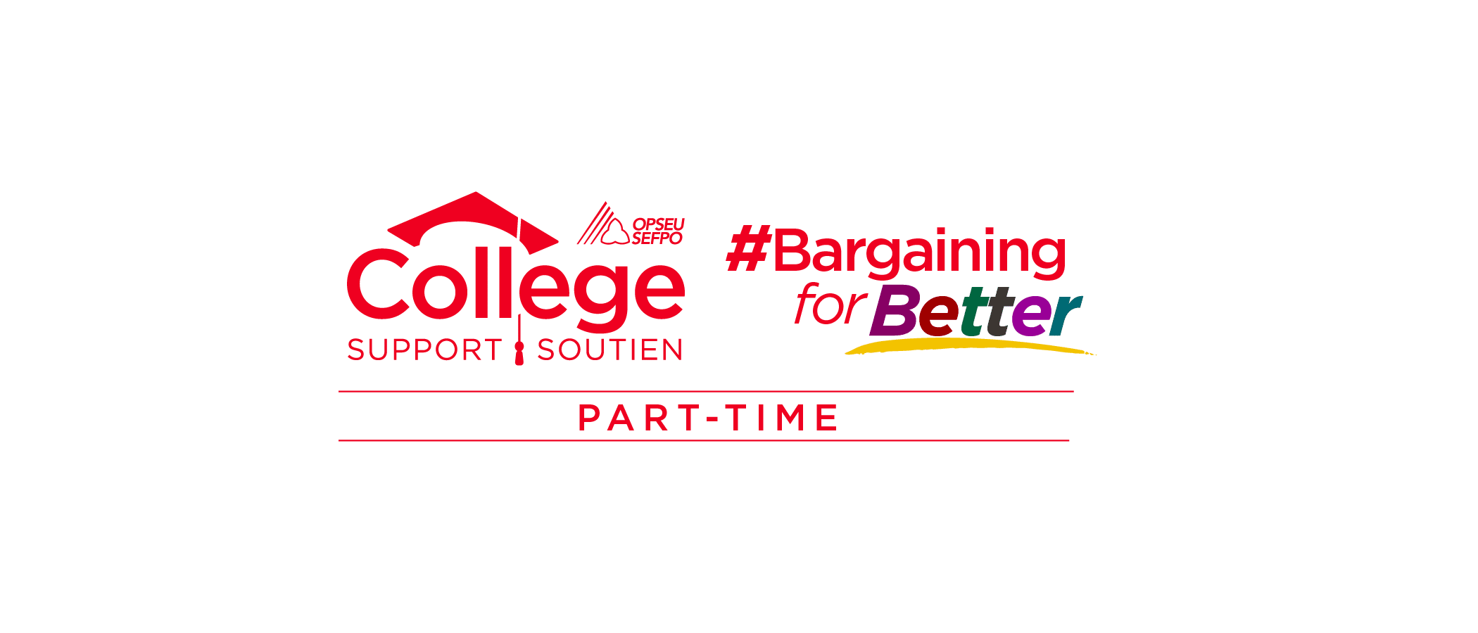 Part-Time College Support Logo. Bargaining for Better