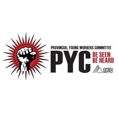 Provincial Young Workers Committee with a raised-fist logo