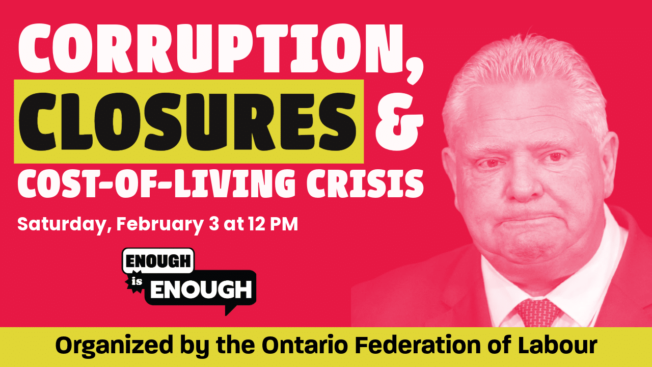 OFL Rally: corruption, closures and a cost-of-living crisis!