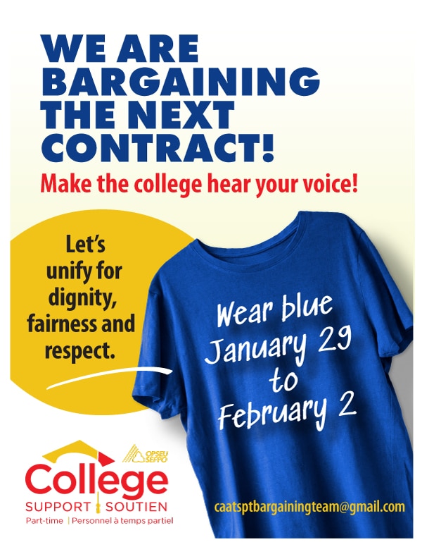 College Support Part-Time – Bargaining update