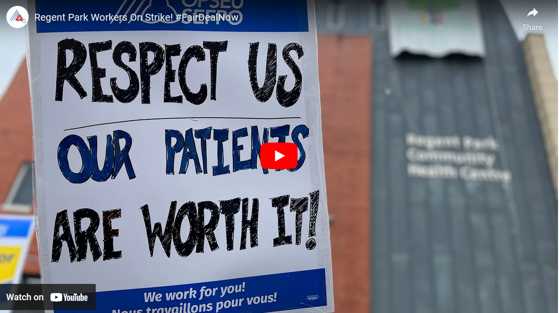 Picket sign that reads: Respect us - our patients are worth it!