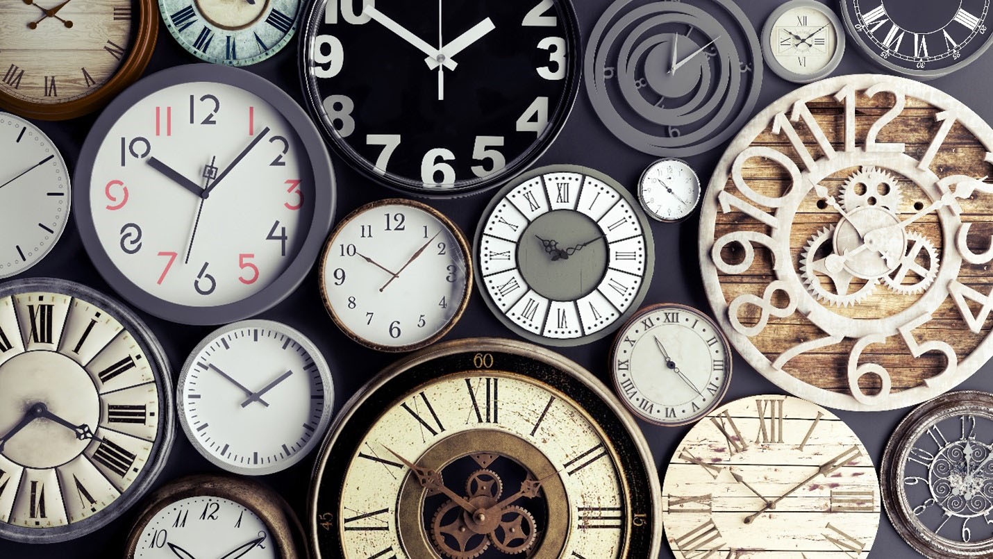 A variety of different clocks