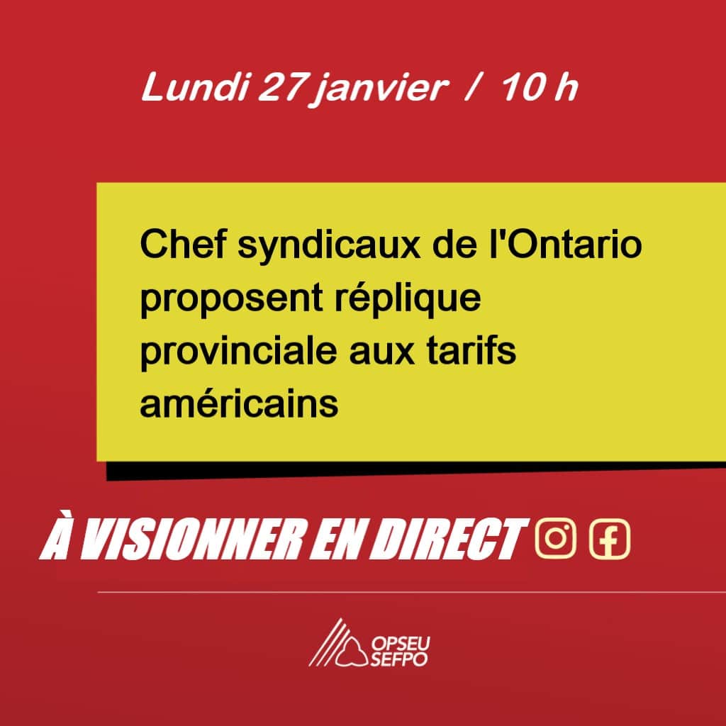 Joint union news conference: Labour leaders propose provincial tariff response