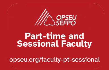 Apply to be a Part-time / Sessional College Faculty member organizer (multiple opportunities)