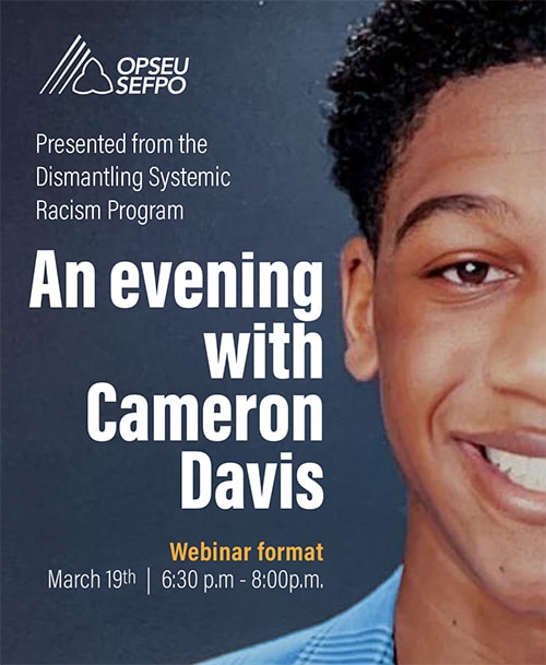 Dismantling Racism event – an evening with Cameron Davis