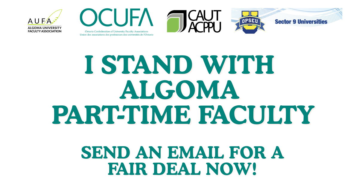 Email Action: Support Fairness for Algoma U Part-Time Faculty