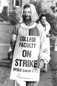 College Faculty member on strike