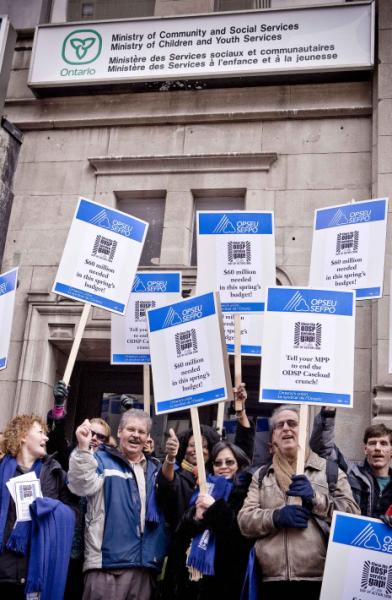 OPSEU members protest