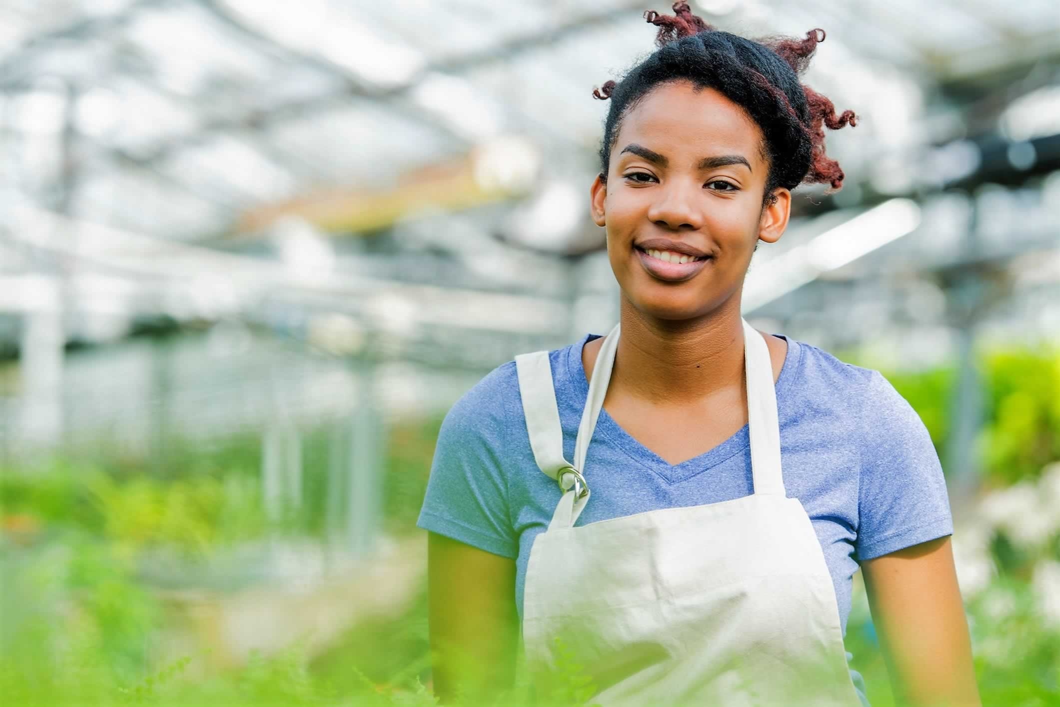 Seasonal worker at her post